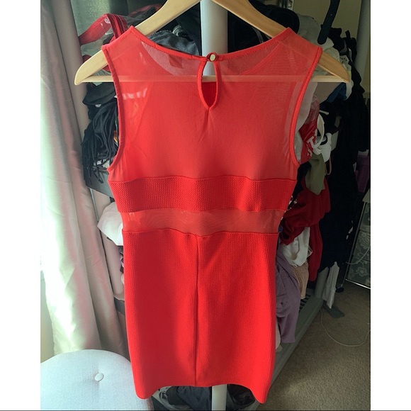 Red sheer panel dress - Picture 2 of 2